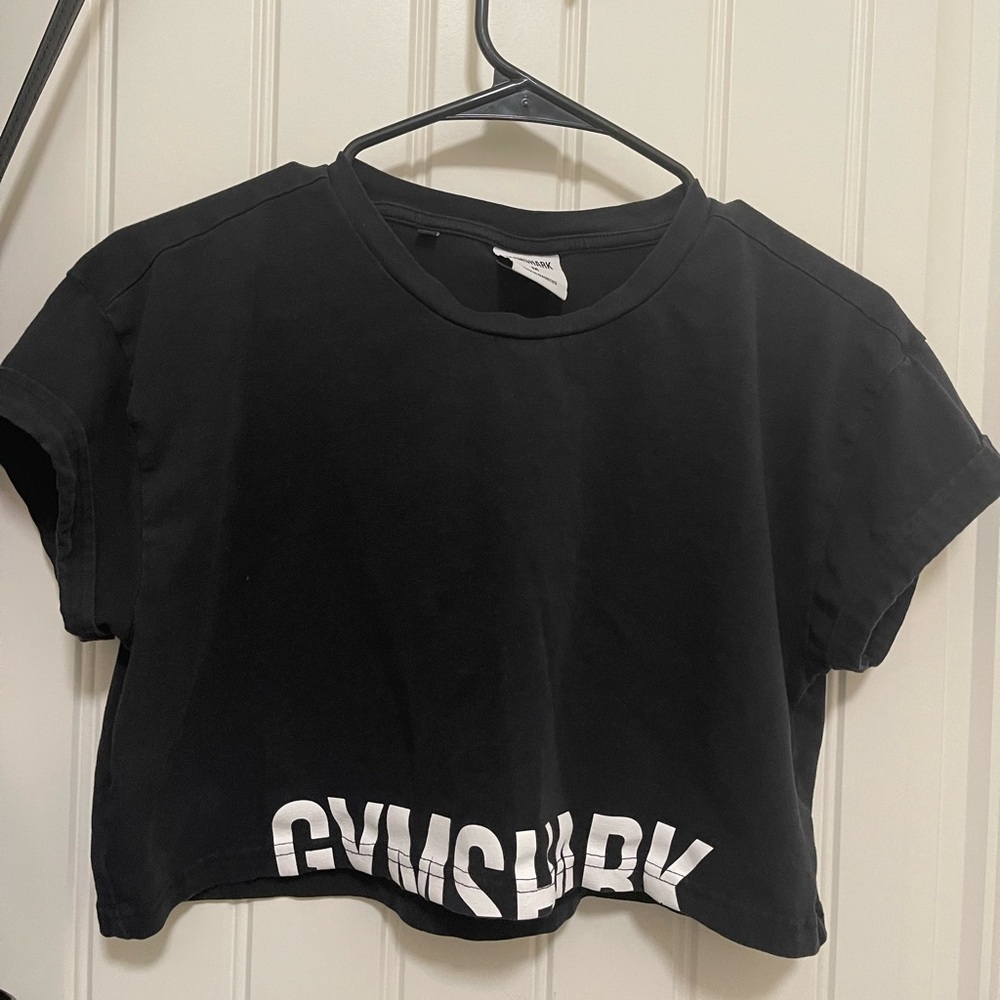 Black Gymshark Fraction Crop Top